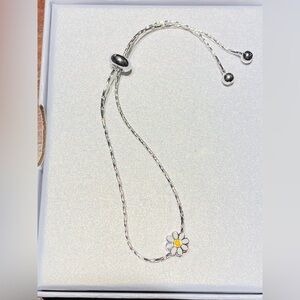 Sterling silver daisy bracelet adjustable